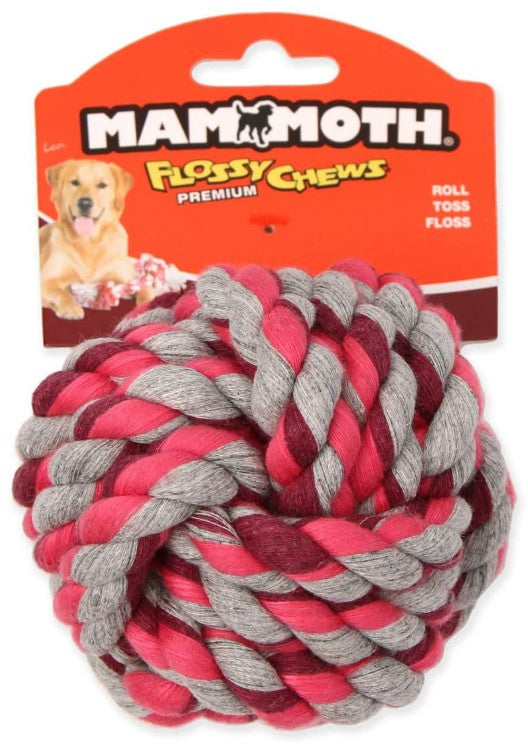 Mammoth Cotton Blend Monkey Fist Ball Flossy Dog Toy 3.75" Small - PetMountain.com