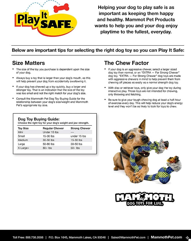 Mammoth Braids 3 Knot Tug Dog Toy - PetMountain.com