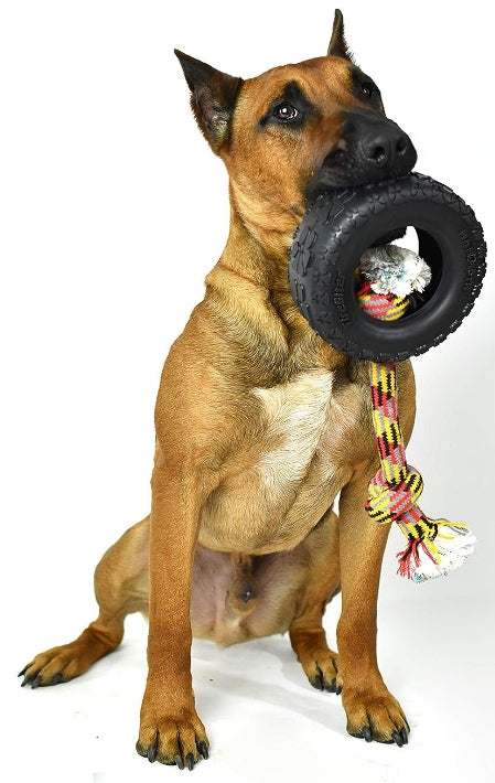 Mammoth TireBiter II Natural Rubber Dog Toy with Rope - PetMountain.com