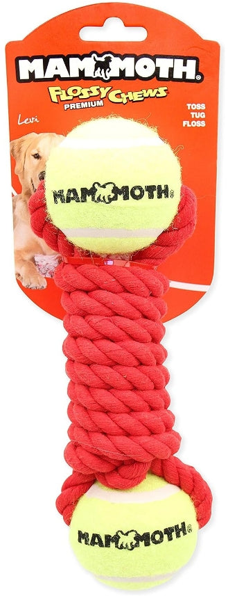 Mammoth Flossy Chews Braided Bone with 2 Tennis Balls for Dogs - PetMountain.com