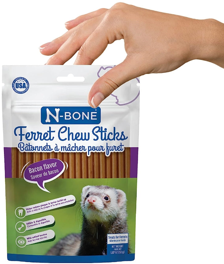22.44 oz (12 x 1.87 oz) N-Bone Ferret Chew Sticks Bacon Flavor