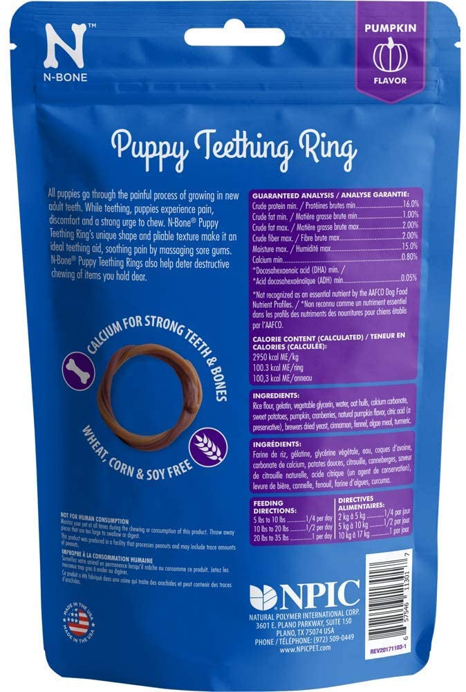 36 count (6 x 6 ct) N-Bone Puppy Teething Ring Pumpkin