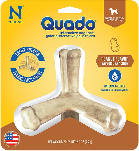 1 count N-Bone Quado Dog Treat Peanut Flavor Average Joe