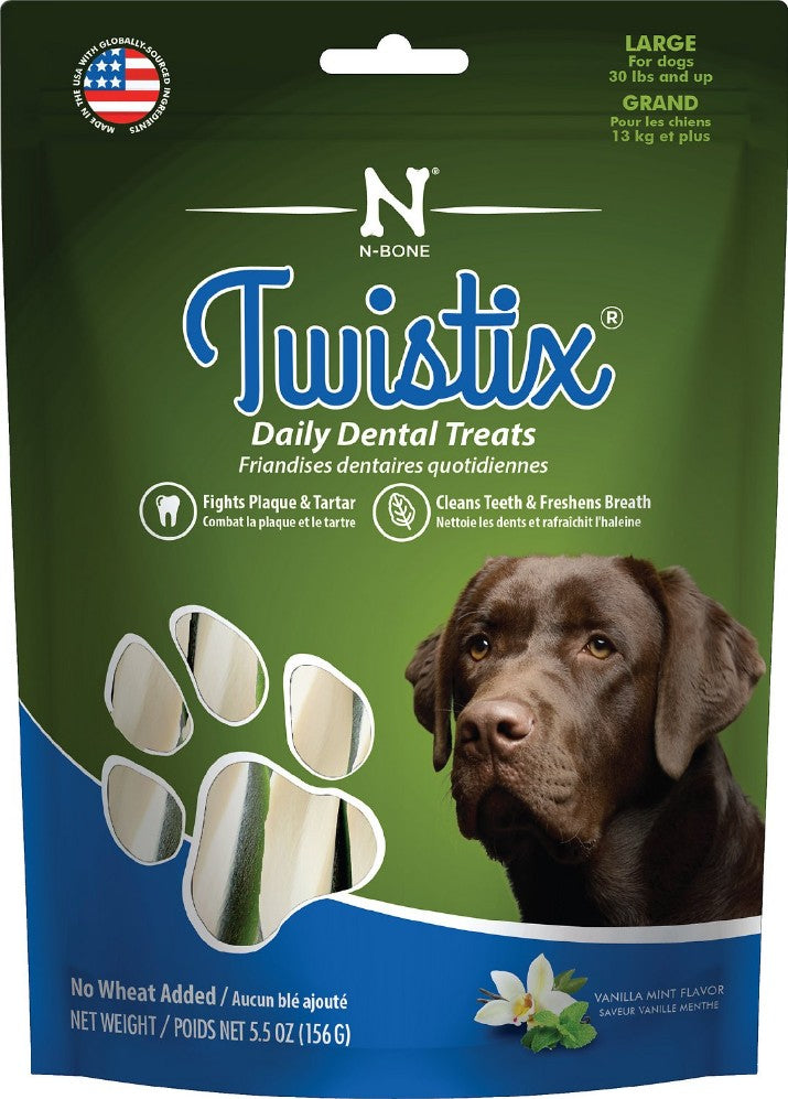Twistix Vanilla Mint Flavor Dog Treats Large - PetMountain.com