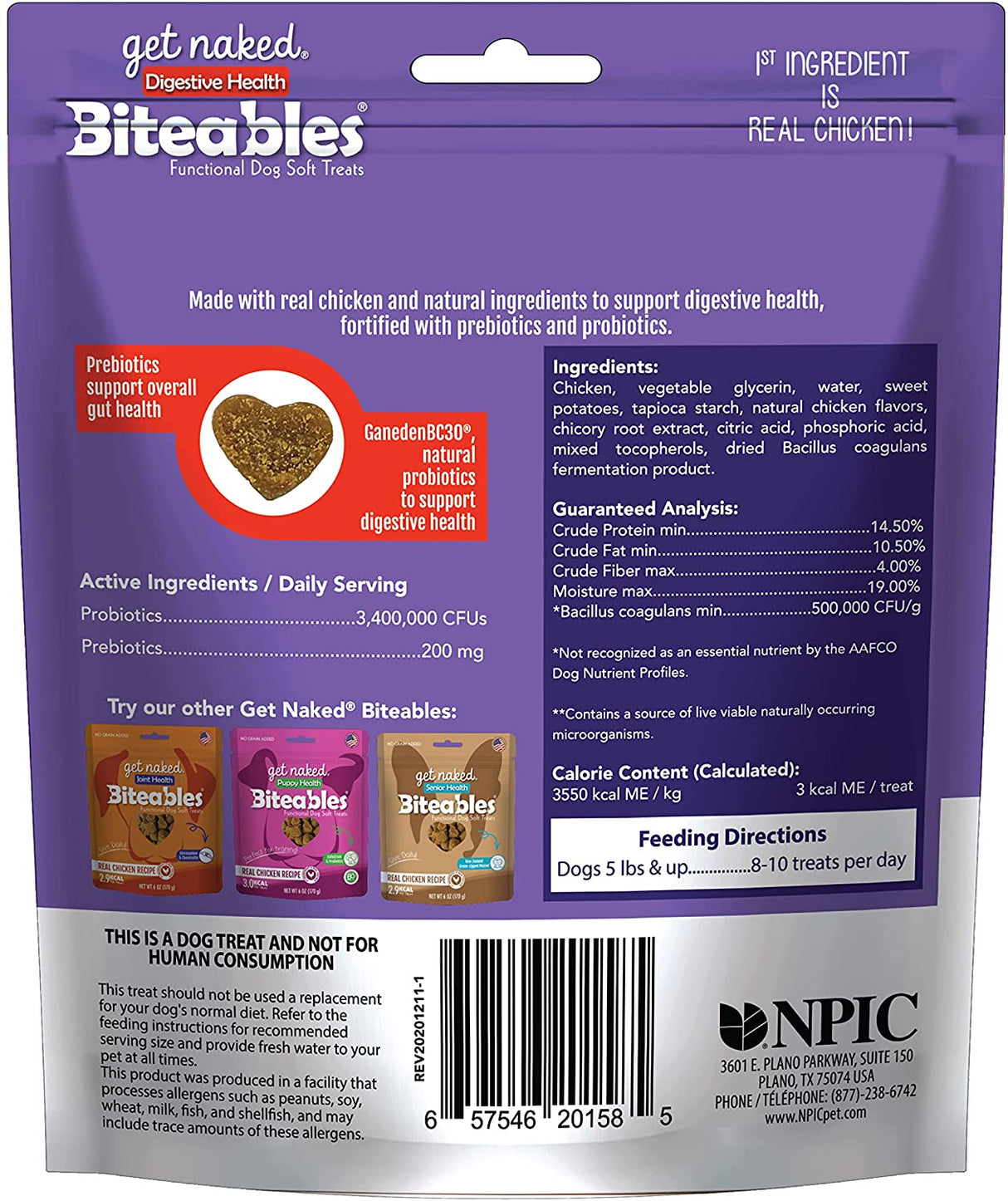 Get Naked Digestive Health Treats Chicken Flavor - PetMountain.com