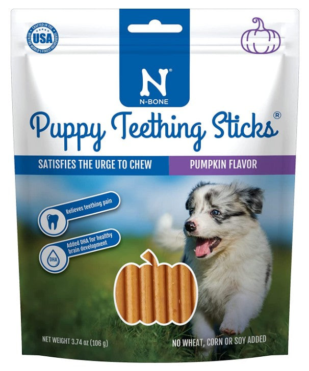 N-Bone Puppy Teething Sticks Pumpkin Flavor - PetMountain.com