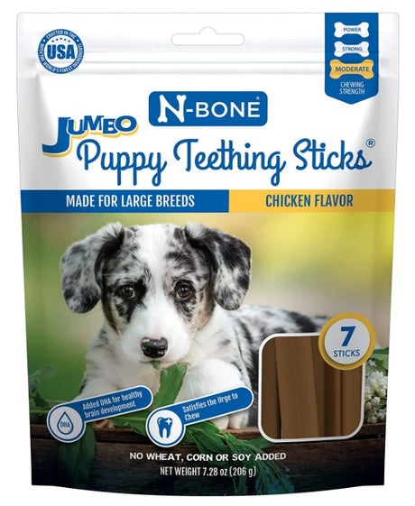 7.28 oz N-Bone Jumbo Puppy Teething Sticks Chicken Flavor