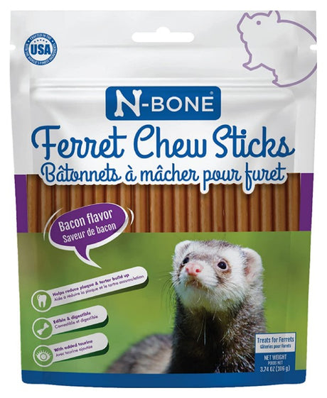 33.6 oz (9 x 3.74 oz) N-Bone Ferret Chew Sticks Bacon Recipe