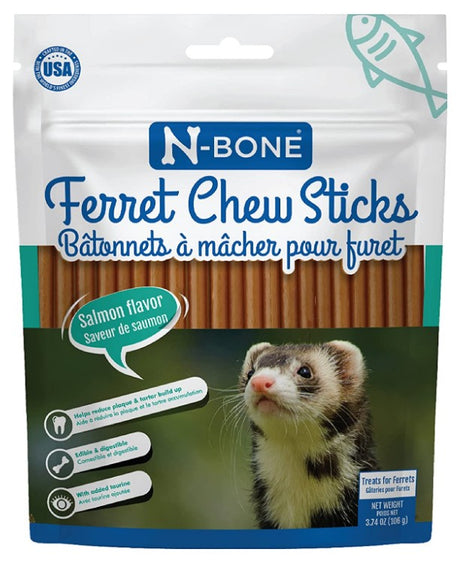 33.6 oz (9 x 3.74 oz) N-Bone Ferret Chew Sticks Salmon Recipe