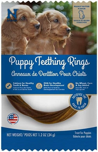1 count N-Bone Puppy Teething Rings Peanut Butter Flavor