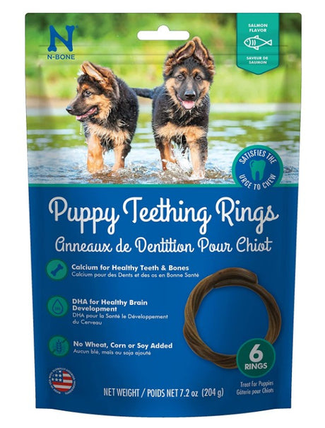 6 count N-Bone Puppy Teething Rings Salmon Flavor