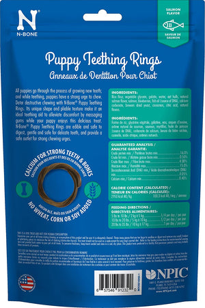 36 count (6 x 6 ct) N-Bone Puppy Teething Rings Salmon Flavor