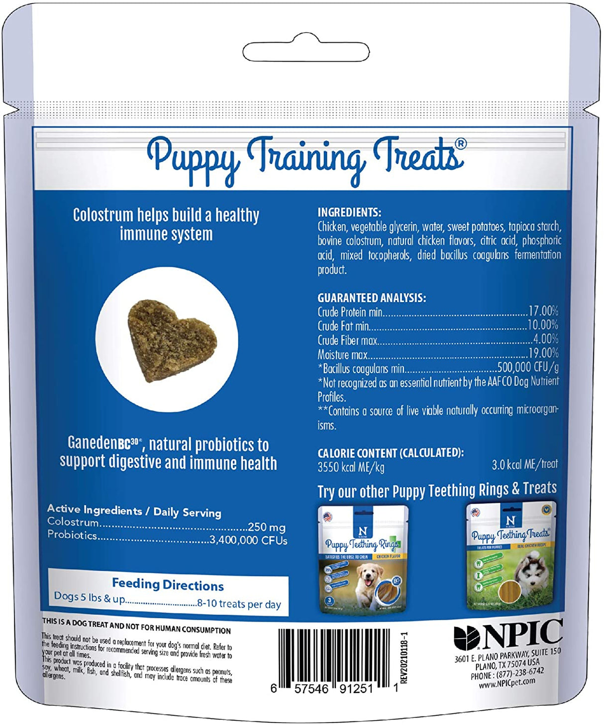 72 oz (12 x 6 oz) N-Bone Puppy Training Treats Real Chicken Recipe