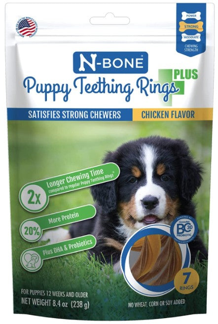 7 count N-Bone Puppy Teething Rings Plus Chicken Flavor