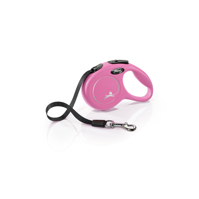 X-Small - 10' long Flexi New Classic Retractable Tape Leash Pink