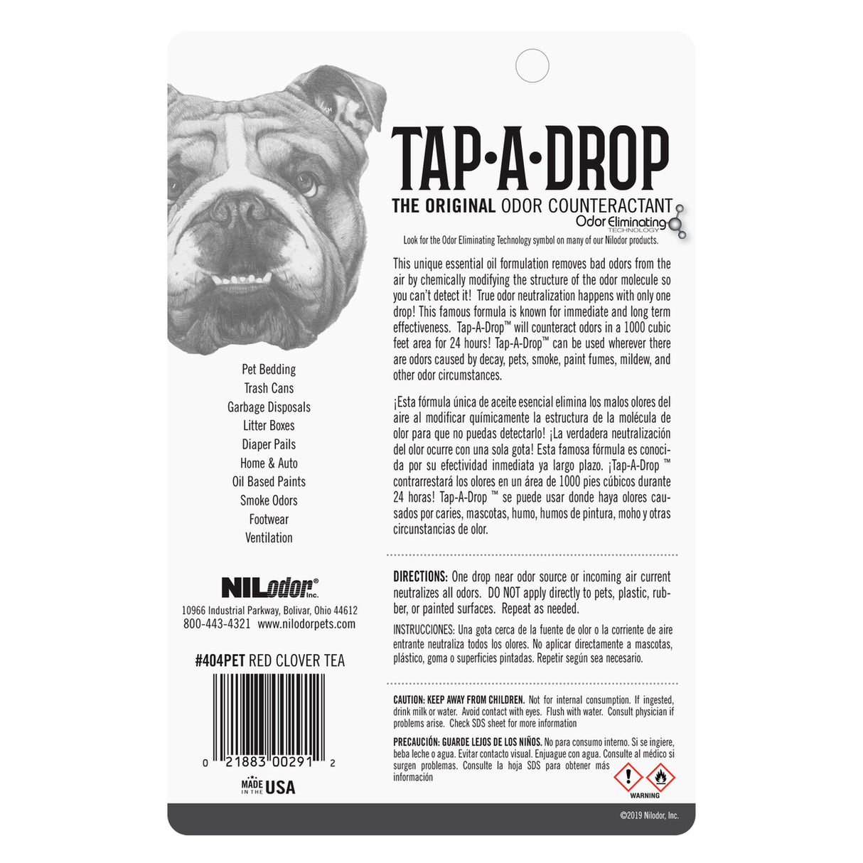 3 oz (6 x 0.5 oz) Nilodor Tap-A-Drop Air Freshener Red Clover Tea Scent
