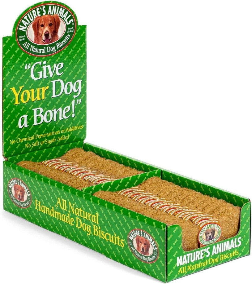 96 count (4 x 24 ct) Natures Animals Dog Bone Biscuits Peanut Butter