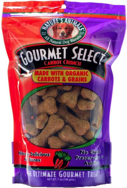 112 oz (16 x 7 oz) Natures Animals Gourmet Select Carrot Crunch Mini