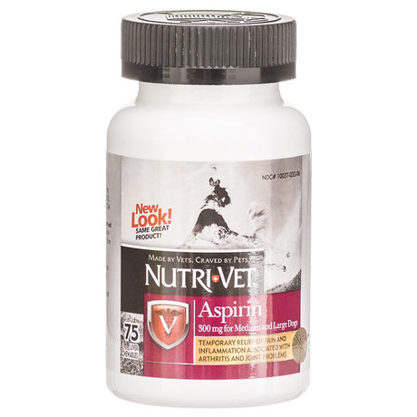 375 count (5 x 75 ct) Nutri-Vet Aspirin for Medium and Large Dogs