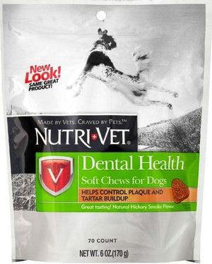 Nutri-Vet Dental Health Soft Chews for Dogs Helps Control Plaque and Tartar Buildup - PetMountain.com