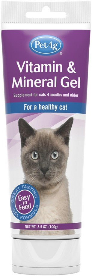 10.5 oz (3 x 3.5 oz) PetAg Vitamin and Mineral Gel for Cats