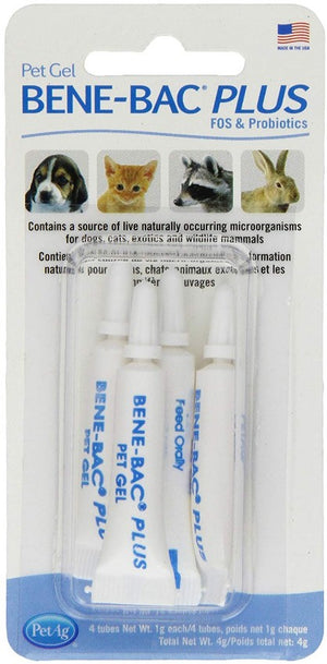 4 gram (4 x 1 gm) PetAg Bene-Bac Plus FOS & Probiotics Pet Gel