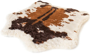 Small - 1 count Paw Puprug Animal Print Memory Foam Dog Bed Brown Faux Cowhide