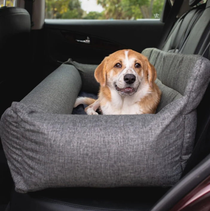 Paw PupProtector Memory Foam Dog Car Bed Gray Single Seat - PetMountain.com