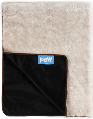 Paw PupProtector Cool Comfort Waterproof Throw Blanket White with Brown Accents - PetMountain.com
