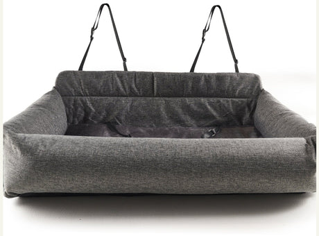 Paw PupProtector Memory Foam Dog Car Bed Gray Double Seat - PetMountain.com