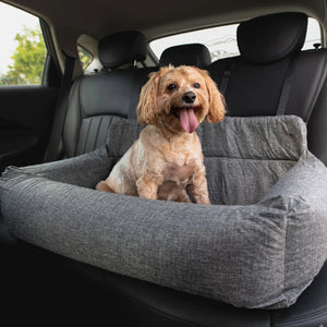Paw PupProtector Memory Foam Dog Car Bed Gray Double Seat - PetMountain.com