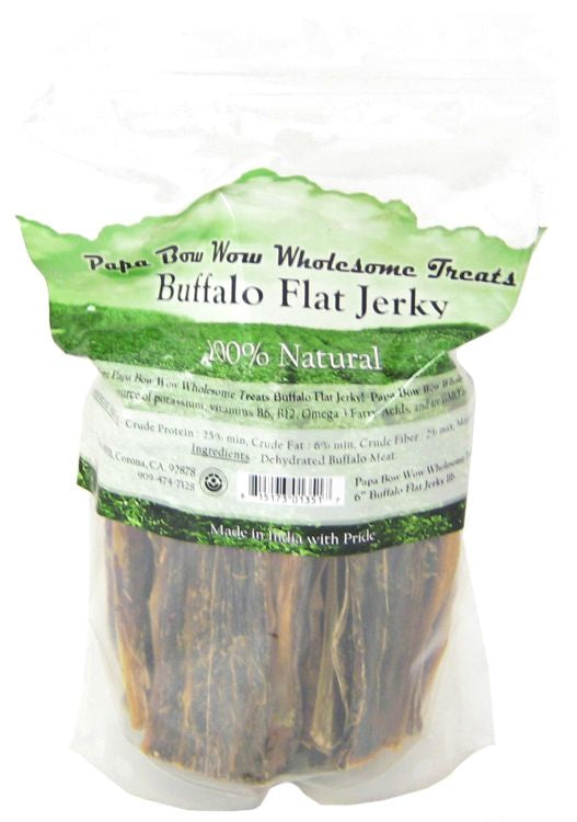 1 lb Papa Bow Wow Buffalo Flat Jerky Dog Treats