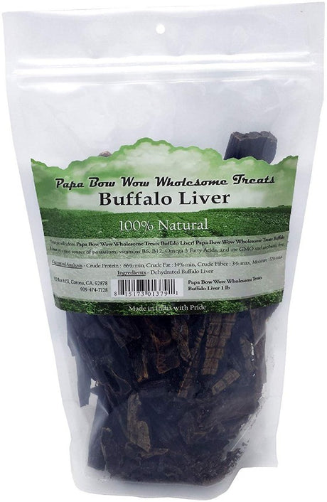 1 lb Papa Bow Wow Buffalo Liver Dog Treats