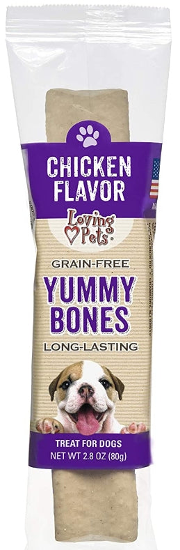 Loving Pets Grain Free Yummy Bones Chicken Flavor Filled Chew - PetMountain.com