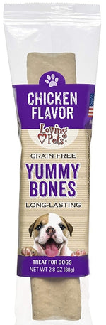 3 count Loving Pets Grain Free Yummy Bones Chicken Flavor Filled Chew