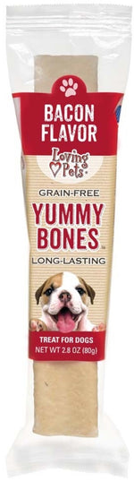 Loving Pets Grain Free Yummy Bones Bacon Flavor Filled Chew - PetMountain.com