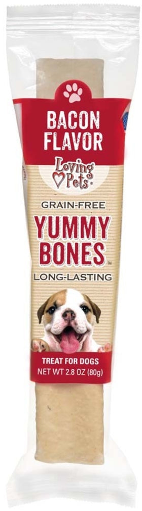 1 count Loving Pets Grain Free Yummy Bones Bacon Flavor Filled Chew