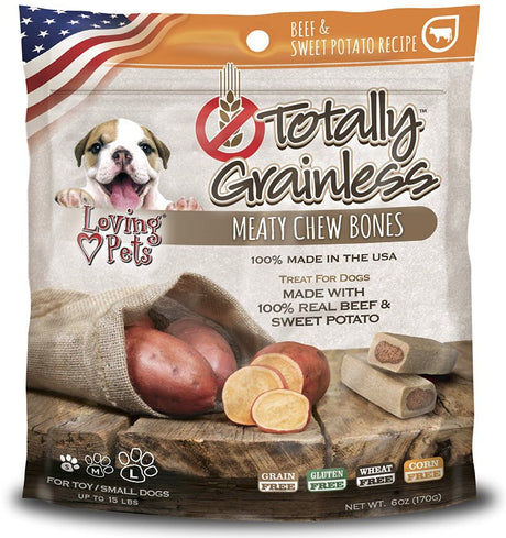 36 oz (6 x 6 oz) Loving Pets Totally Grainless Beef and Sweet Potato Bones Small