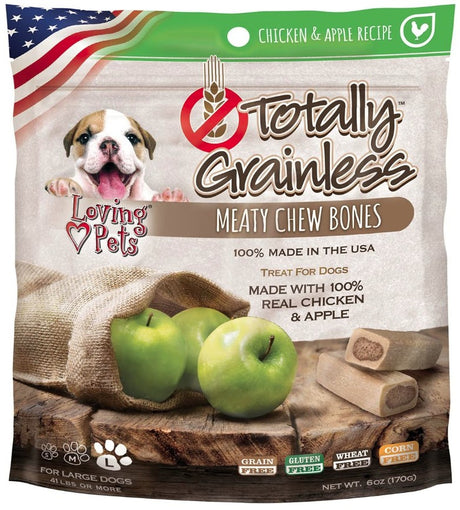 36 oz (6 x 6 oz) Loving Pets Totally Grainless Chicken and Apple Bones Large