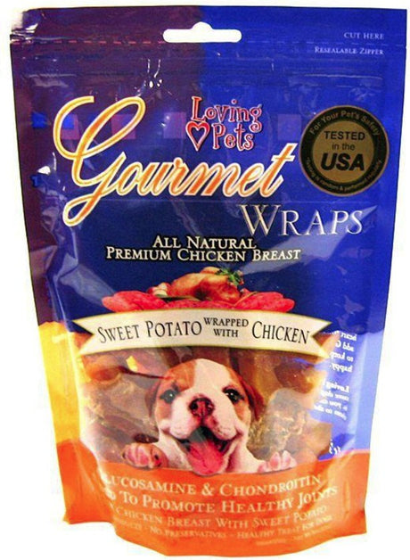 64 oz (8 x 8 oz) Loving Pets Gourmet Wraps Sweet Potato and Chicken