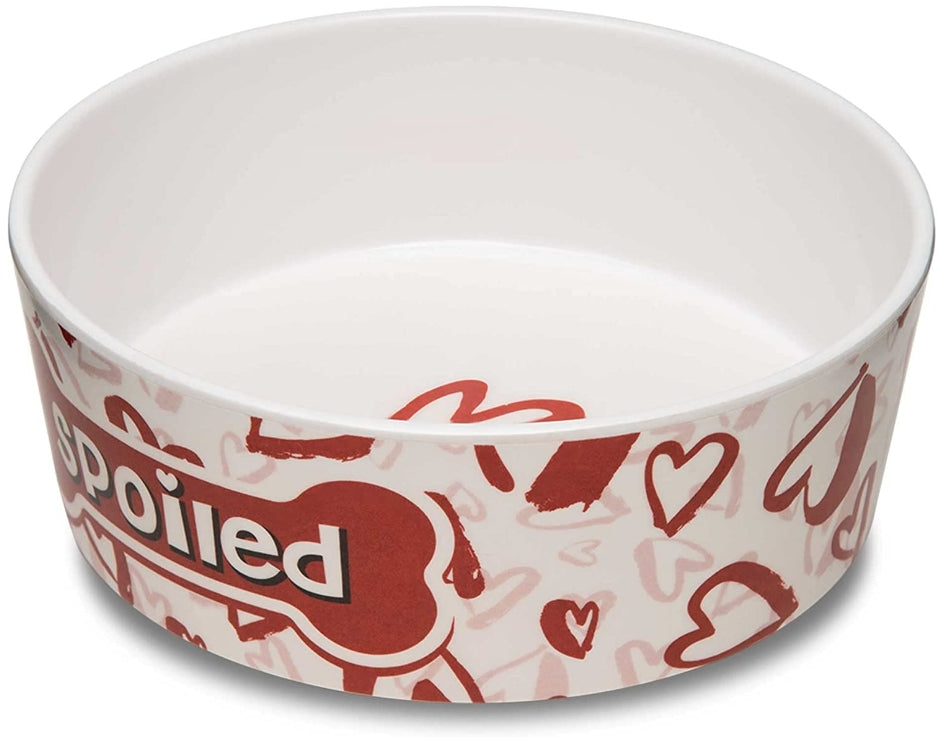 Loving Pets Dolce Moderno Bowl Spoiled Red Heart Design - PetMountain.com