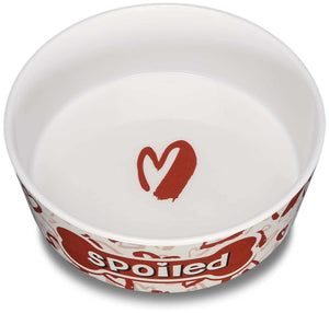 Large - 1 count Loving Pets Dolce Moderno Bowl Spoiled Red Heart Design
