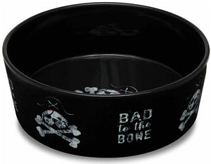 Loving Pets Dolce Moderno Bowl Bad to the Bone Design - PetMountain.com
