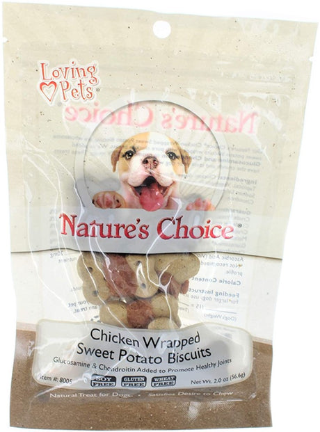 2 oz Loving Pets Natures Choice Chicken Wrapped Sweet Potato Biscuit Dog Treats