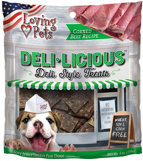 54 oz (9 x 6 oz) Loving Pets Deli-Licious Deli Style Treats Corned Beef Recipe