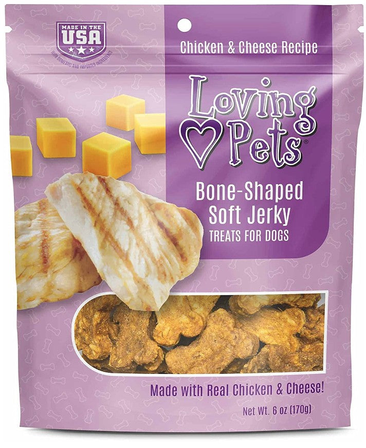 Loving Pets Bone-Shaped Soft Jerky Treats Cheese - PetMountain.com