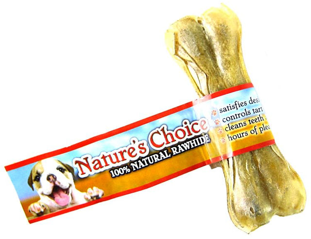 Loving Pets Natures Choice 100% Natural Rawhide Pressed 4.5" Bone Mini - PetMountain.com