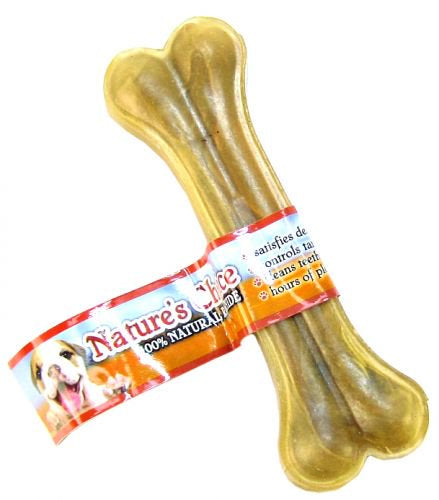 10 count (10 x 1 ct) Loving Pets Natures Choice 100% Natural Rawhide Pressed 6" Bone Small