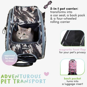 Petique 5-in-1 Pet Carrier for Small Dogs and Cats Army Camo - PetMountain.com