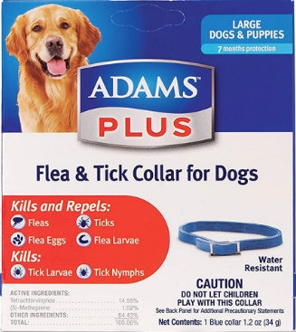 Adams Plus Flea and Tick Collar for Dogs and Puppies Blue Large - PetMountain.com